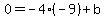 0=-4%28-9%29%2Bb