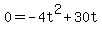 0=-4t%5E2%2B30t