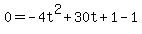 0=-4t%5E2%2B30t%2B1-1