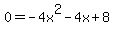 0=-4x%5E2-4x%2B8