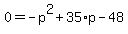 0=-p%5E2%2B35%2Ap-48