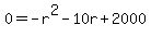 0=-r%5E2-10r%2B2000