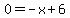 0=-x%2B6