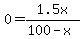 0=1.5x%2F%28100-x%29