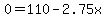 0=110-2.75x