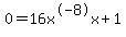 0=16x%5E-8x%2B1