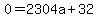 0=2304a%2B32