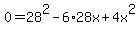 0=28%5E2-6%2A28x%2B4x%5E2