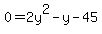 0=2y%5E2-y-45