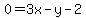 0=3x-y-2