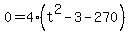 0=4%28t%5E2-3-270%29