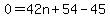 0=42n%2B54-45