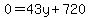 0=43y%2B720