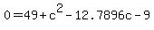 0=49%2Bc%5E2-12.7896c-9