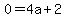 0=4a%2B2