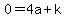 0=4a%2Bk