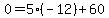 0=5%28-12%29%2B60