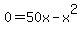 0=50x-x%5E2