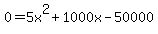 0=5x%5E2%2B1000x-50000