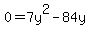 0=7y%5E2-84y