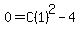 0=C%281%29%5E2-4