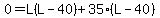 0=L%28L-40%29%2B35%28L-40%29