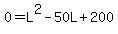 0=L%5E2-50L%2B200