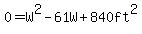 0=W%5E2-61W%2B840ft%5E2