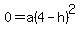 0=a%284-h%29%5E2