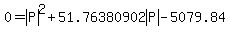 0=abs%28P%29%5E2%2B51.76380902abs%28P%29-5079.84