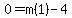 0=m%281%29-4