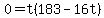 0=t%28183-16t%29