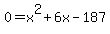 0=x%5E2%2B6x-187
