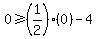 0%3E=%281%2F2%29%2A%280%29-4