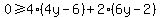0%3E=4%284y-6%29%2B2%286y-2%29