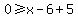 0%3E=x-6%2B5