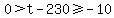 0%3Et-230%3E=-10
