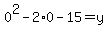 0%5E2-2%2A0-15=y