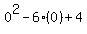 0%5E2-6%280%29%2B4