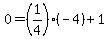 \"0+=+%281%2F4%29%2A%28-4%29+%2B+1\"
