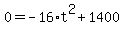 0+=+-16%2At%5E2+%2B+1400
