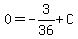 0+=+-3%2F36%2BC
