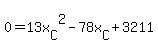0+=+13x%5BC%5D%5E2-78x%5BC%5D%2B3211