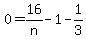 0+=+16%2Fn+-+1+-+1%2F3
