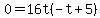 0+=+16t%28-t%2B5%29