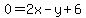 0+=+2x-y%2B6