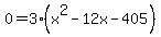 0+=+3%28x%5E2-12x-405%29