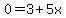 0+=+3%2B5x