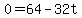 0+=+64+-+32t