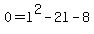 0+=+l%5E2+-+2l+-+8